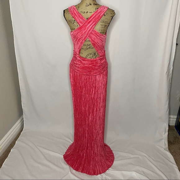 Mary McFadden Pink Pleated Gown - Picture 7 of 10